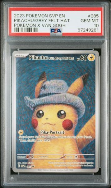 画像1: Pikachu with Grey Felt Hat 085/SVPEN(英語版:ゴッホピカチュウ) PSA10 (1)